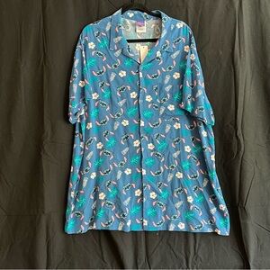 NWT Disney Stitch Short Sleeve Button Up Tropical Shirt GameStop Exclusive XXL